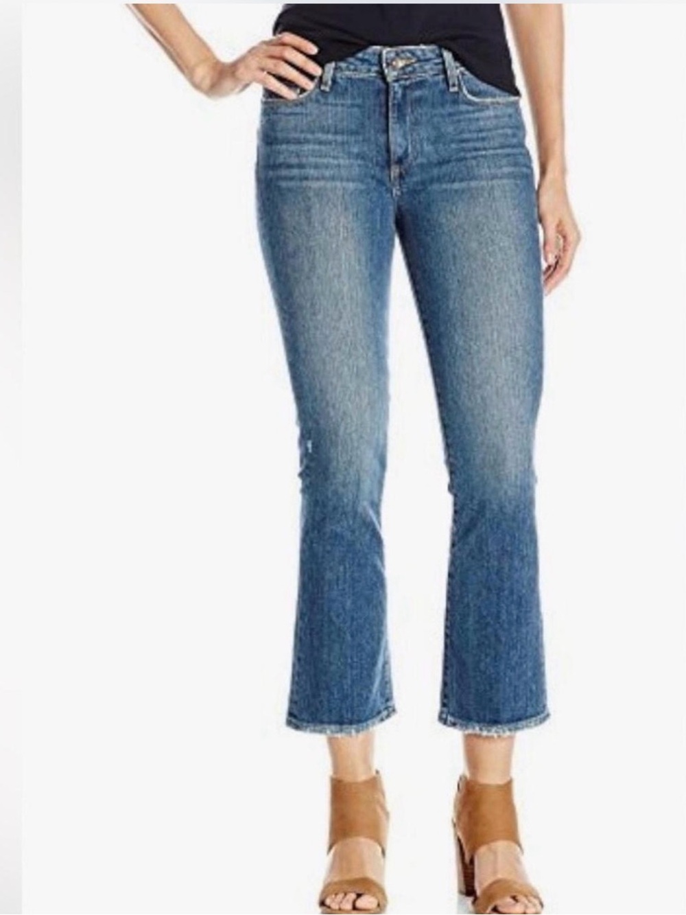 PAIGE Vintage Colette High Rise Crop Flare Wannabe Distressed